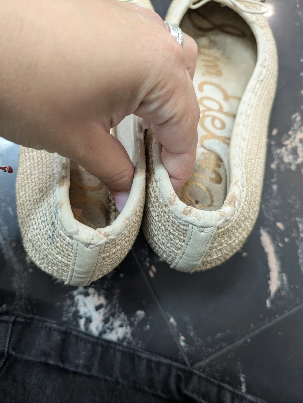Sam Edelman Tan Woven Falcon Ballet Flats Size 7